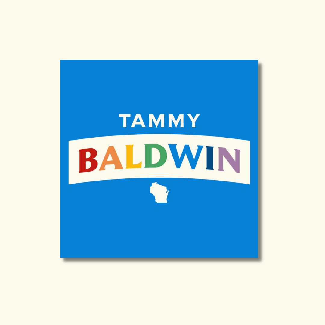 Tammy Baldwin Square Pride Sticker