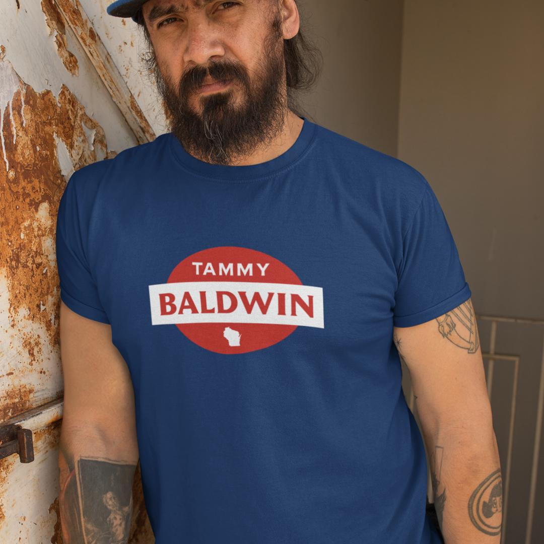 Tammy Baldwin for Senate Navy Logo T-Shirt
