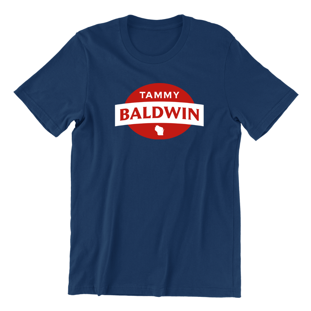 Tammy Baldwin for Senate Navy Logo T-Shirt