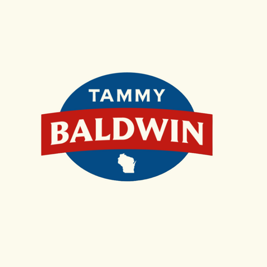 Tammy Baldwin for Senate cut-out logo as a sticker.